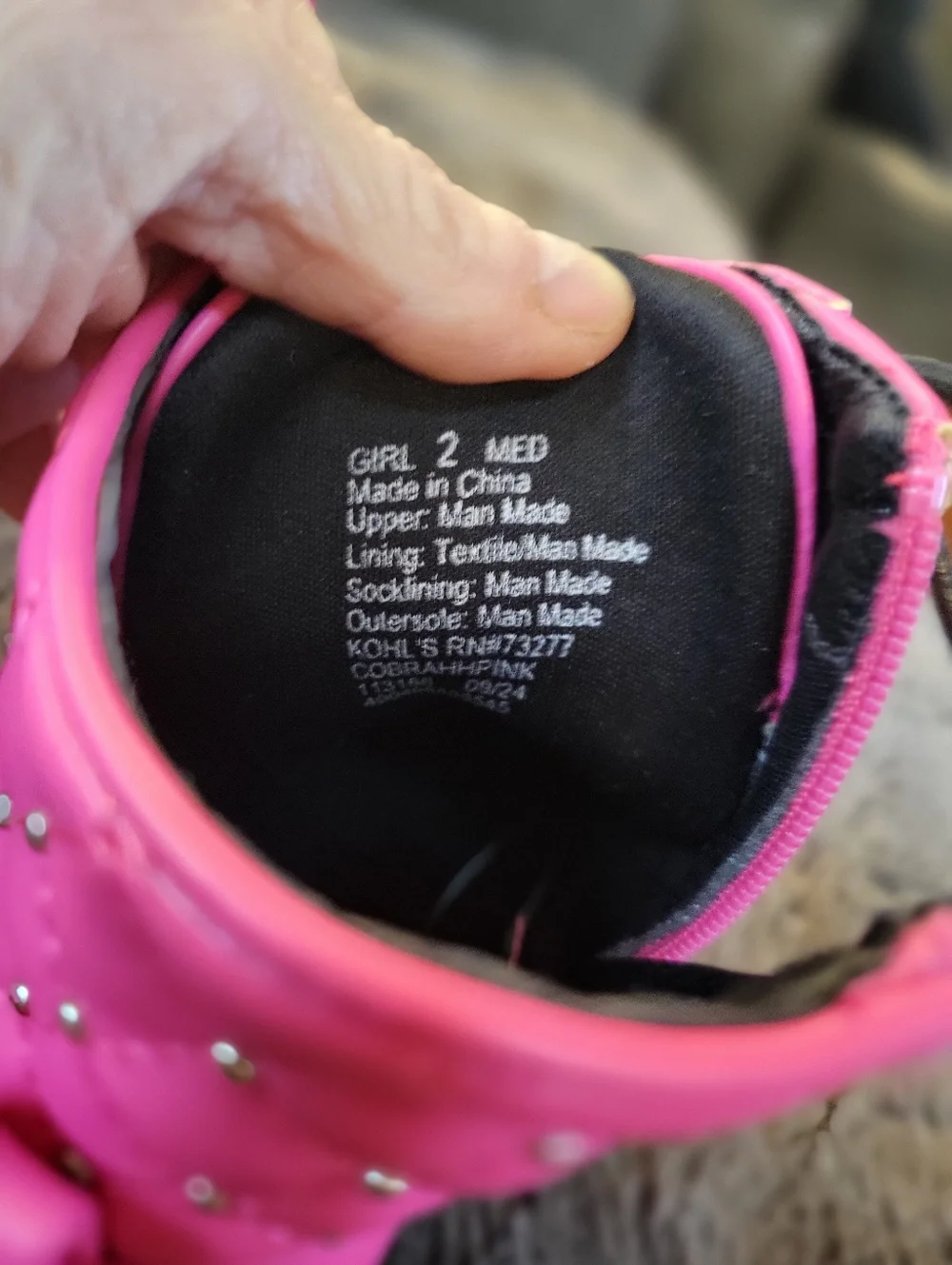 Sonoma Boots Hot Pink Waffle Sole Lace Ups  Girls‎ Size 2